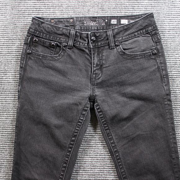 Miss Me Jeans Women's 30x32 Black Skinny Flap Pockets Stretch - Picture 4 of 8
